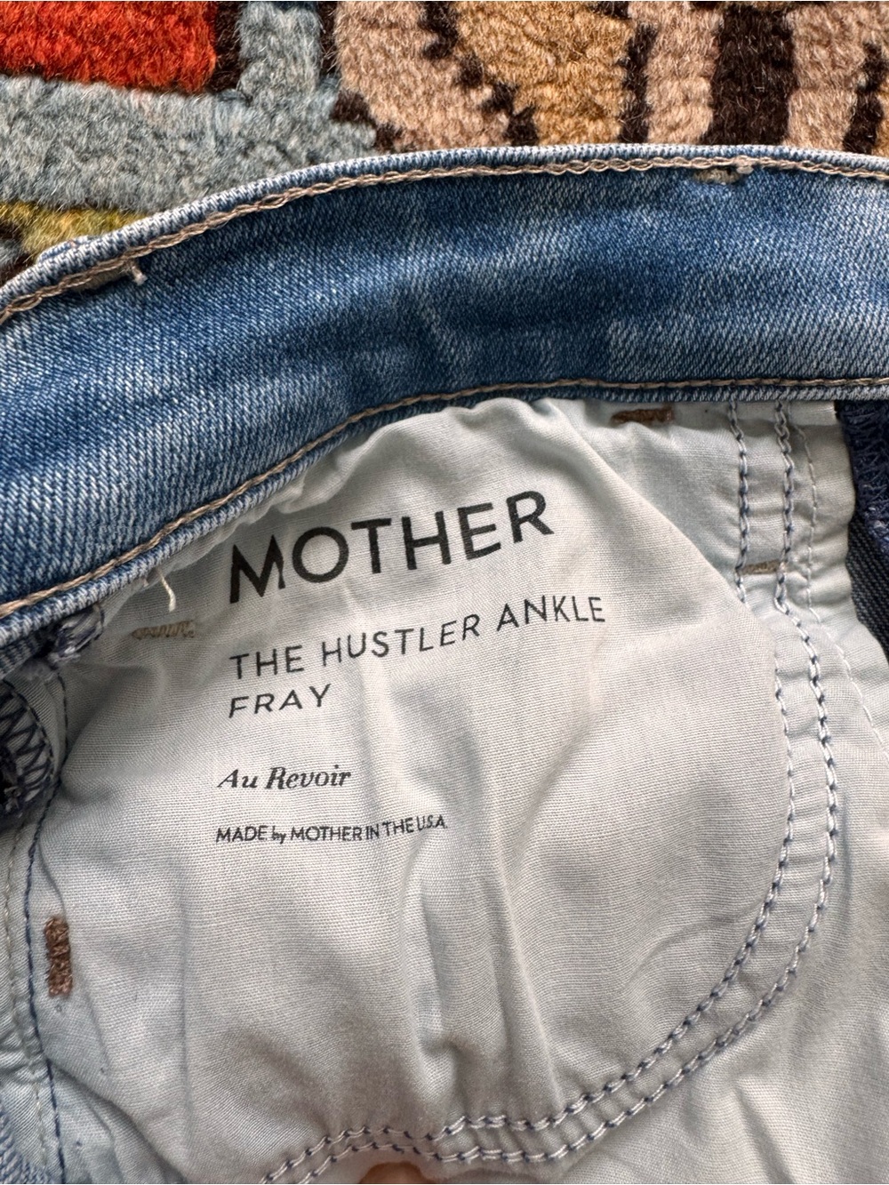 MOTHER The Hustler Ankle Fray Jeans - Light Blue Denim